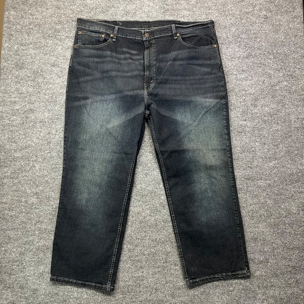 Levi's 559 Jeans Men's Black Denim Stretch Straight Relaxed‎ Zip Fly - 44X29